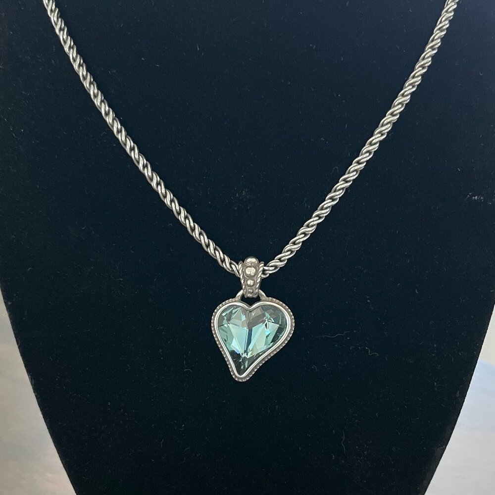 Brighton Bibi Aqua Heart Reversible Necklace